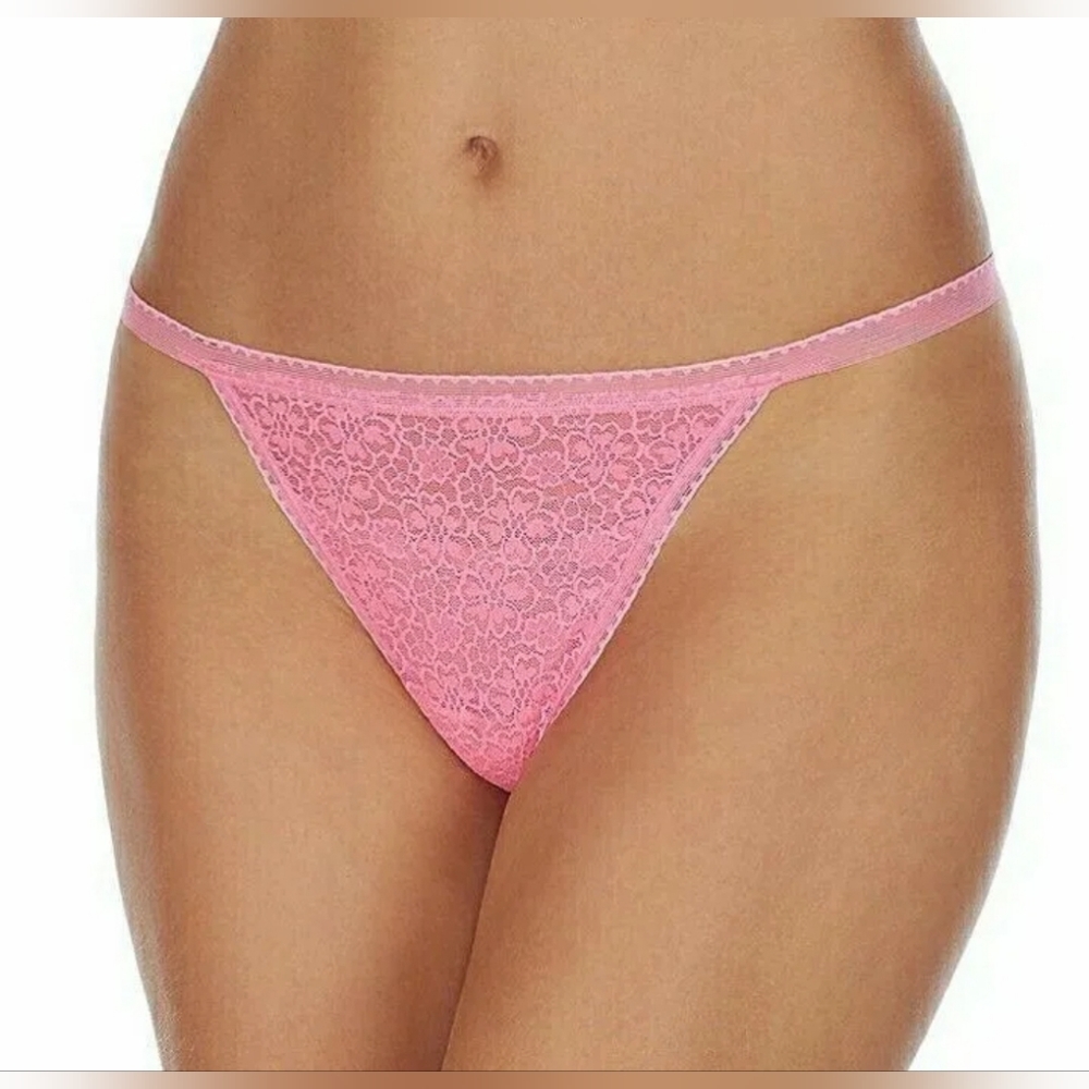 TWO (2) TWO New So Brand Carmine Rose Size Small G-String Thong Lace